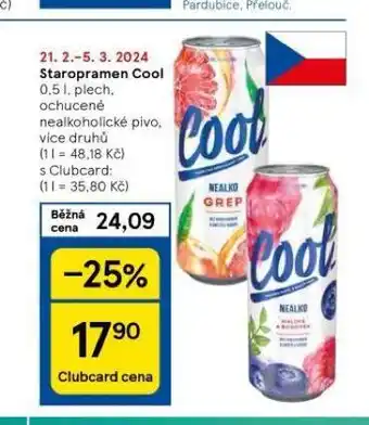 Tesco Pivo staropramen cool nealko nabídka