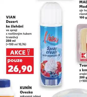 Kaufland Vian dezert ke šlehání nabídka