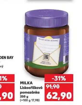 Kaufland Milka lískooříšková pomazánka nabídka