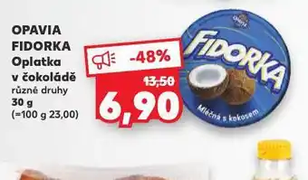 Kaufland Opavia fidorka oplatka v čokoládě nabídka