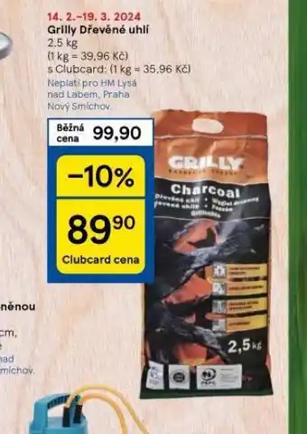 Tesco Grilly dřevěné uhlí nabídka