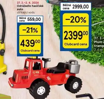 Tesco Odrážedlo hasičské auto nabídka