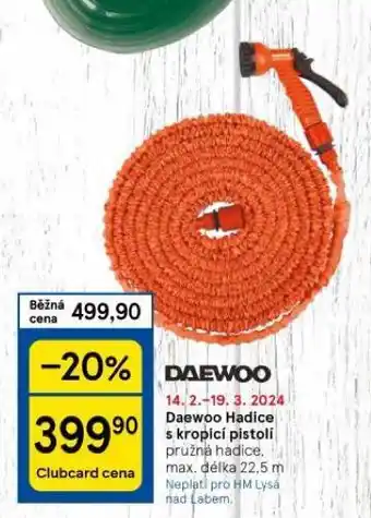 Tesco Daewoo hadice s kropicí pistolí nabídka