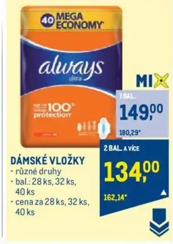 Makro DÁMSKÉ VLOŽKY nabídka
