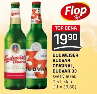 Flop BUDWEISER BUDVAR ORIGINAL, BUDVAR 33 nabídka