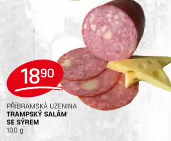 Flop PŘÍBRAMSKÁ UZENINA TRAMPSKÝ SALÁM SE SÝREM 100 g nabídka