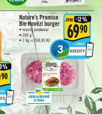Jip Bio hovězí burger nabídka