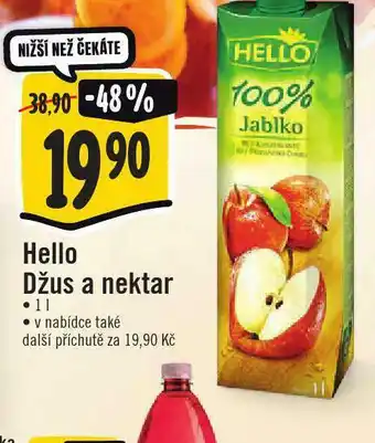 Jip Hello džus, nektar a nápoj nabídka