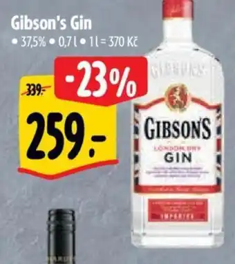 Albert Gibson's Gin nabídka