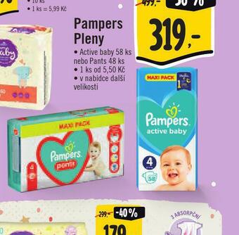 Jip Pampers dětské pleny nabídka