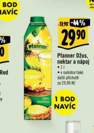Albert Pfanner džus nabídka