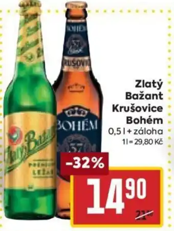 Billa Zlatý Bažant Krušovice Bohém 0.5L nabídka