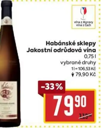 Billa Habánské sklepy Jakostní odrůdová vína 0.75L nabídka
