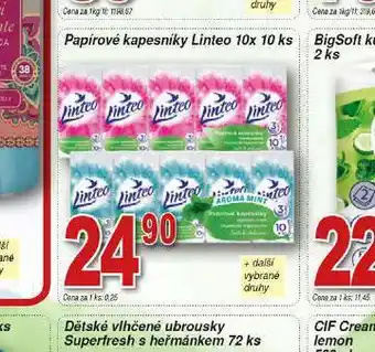 Hruška Linteo papírové kapesníky nabídka