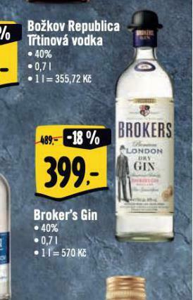 Albert Broker´s gin nabídka