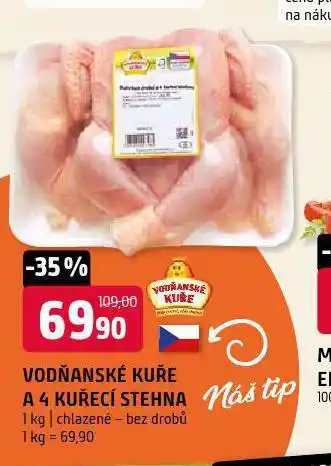 Terno Vodňanské kuře a 4 kuřecí stehna nabídka
