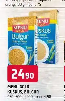 Terno Menu gold bulgur nabídka