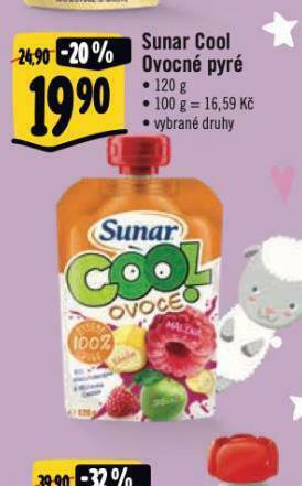 Albert Sunar cool ovocné pyré nabídka