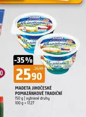 Terno Madeta jihočeské pomazánkové tradiční nabídka