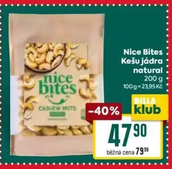 Billa Nice Bites Kešu jádra natural nabídka