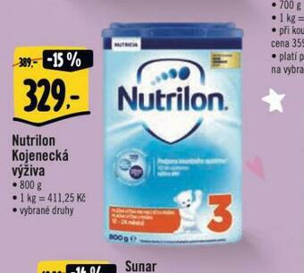 Albert Nutrilon kojenecká výživa nabídka