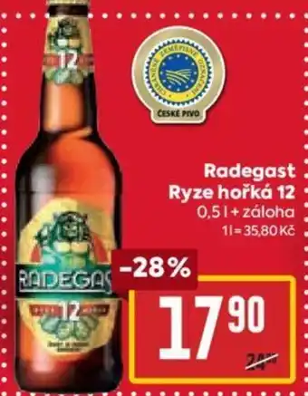 Billa Radegast Ryze hořká 12 0,5L nabídka