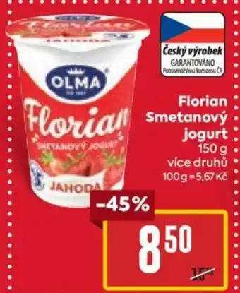 Billa Florian Smetanový jogurt nabídka