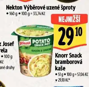 Albert Knorr snack bramborová kaše nabídka