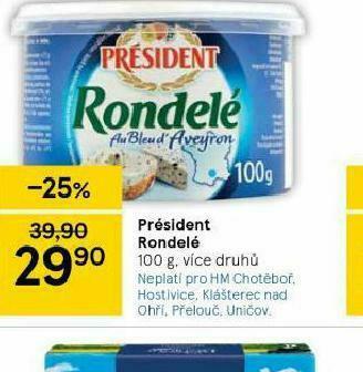 Tesco Président rondelé nabídka