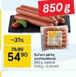 Tesco Kuřecí párky pochotkové nabídka