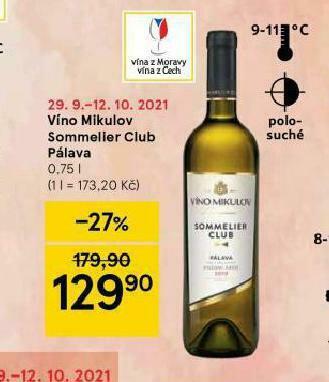 Tesco Víno mikulov sommelier club pálava nabídka