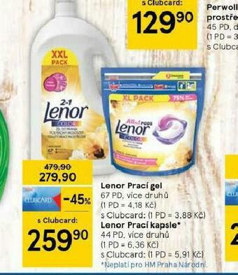 Tesco Lenor prací kapsle nabídka