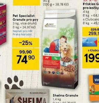Tesco Pet specialist granule pro psy nabídka