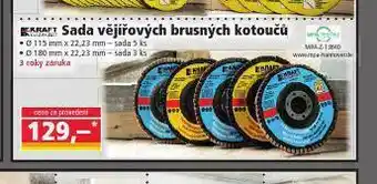 Norma Sada vějířovitých brusných kotoučů nabídka