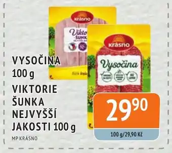 Coop hb VYSOČINA 100 g VIKTORIE ŠUNKA NEJVYŠŠÍ JAKOSTI 100 g nabídka