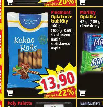 Norma Piedmont oplatkové trubičky nabídka