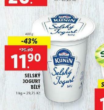 Lidl Selský jogurt bílý nabídka
