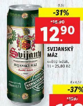 Lidl Pivo svijanský máz nabídka
