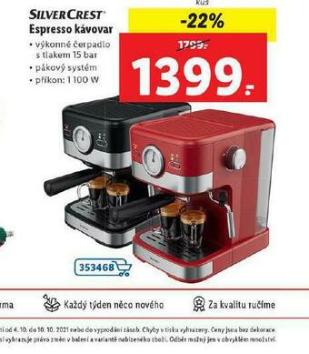Lidl Espresso kávovar nabídka