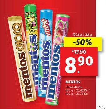 Lidl Mentos nabídka