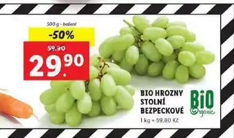 Lidl Bio hrozny stolní bezpeckové nabídka