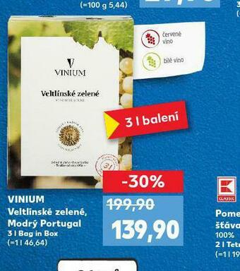 Kaufland Vinium veltínské zelené nabídka