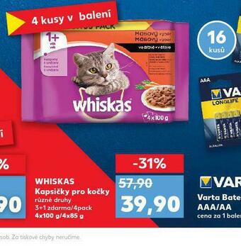 Kaufland Whiskas kapsičky pro kočky nabídka