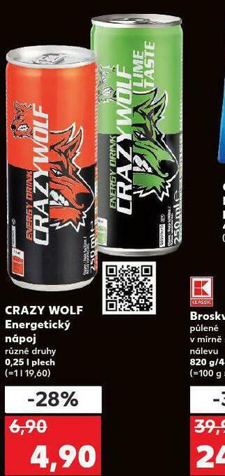 Kaufland Crazy wolf energetický nápoj nabídka