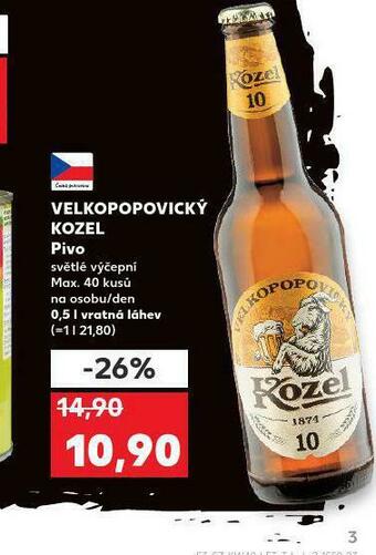 Kaufland Pivo velkopopovický kozel 10 nabídka