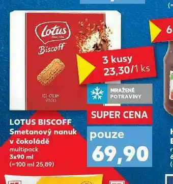 Kaufland Lotus biscoff smetanový nanuk v čokoládě nabídka