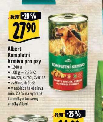 Albert Albert kompletní krmivo pro psy nabídka