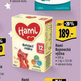 Albert Hami kojenecká výživa nabídka