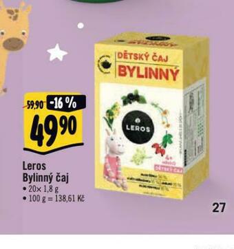 Albert Leros bylinný čaj nabídka