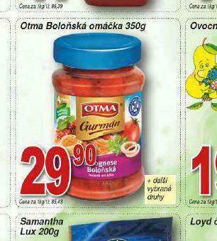 Lidl Otma boloňská omáčka nabídka